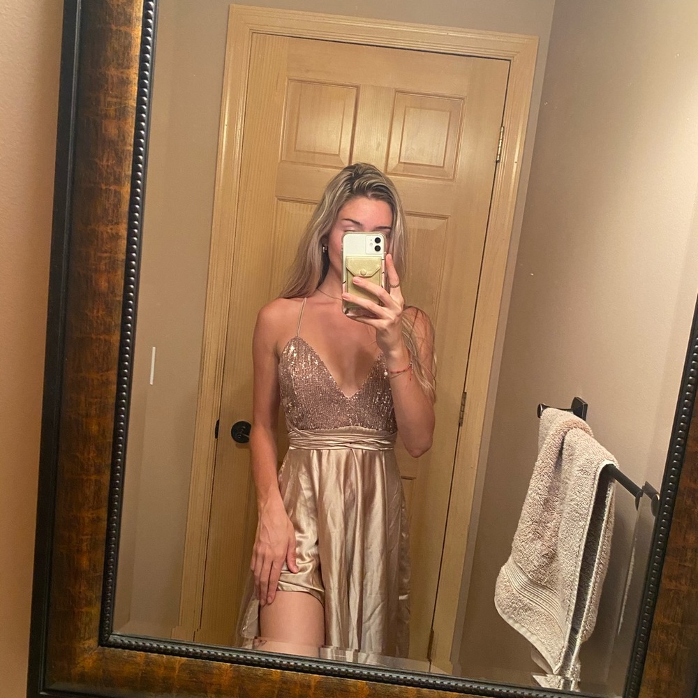 Sequined Gold Showpo Mini/Midi dress